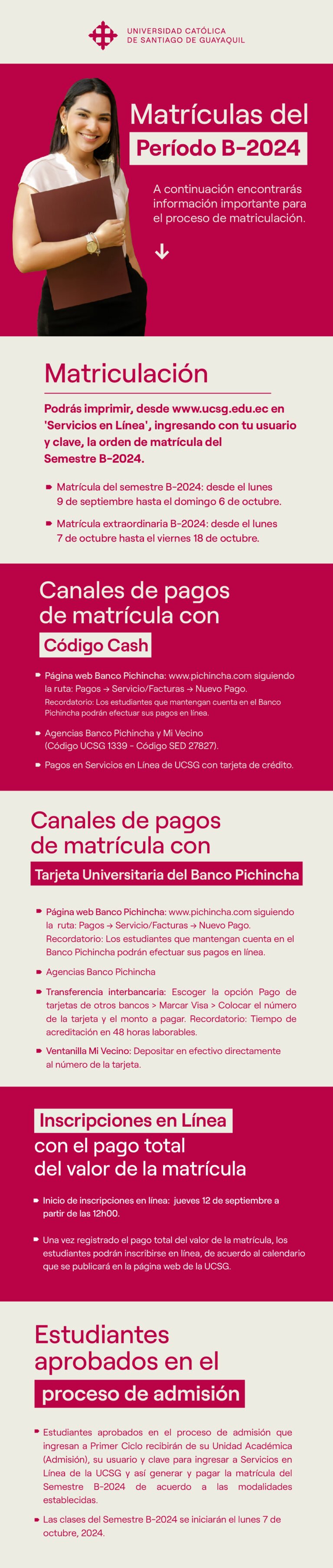 Matriculas del Periodo B-2024 - Foto UCSG