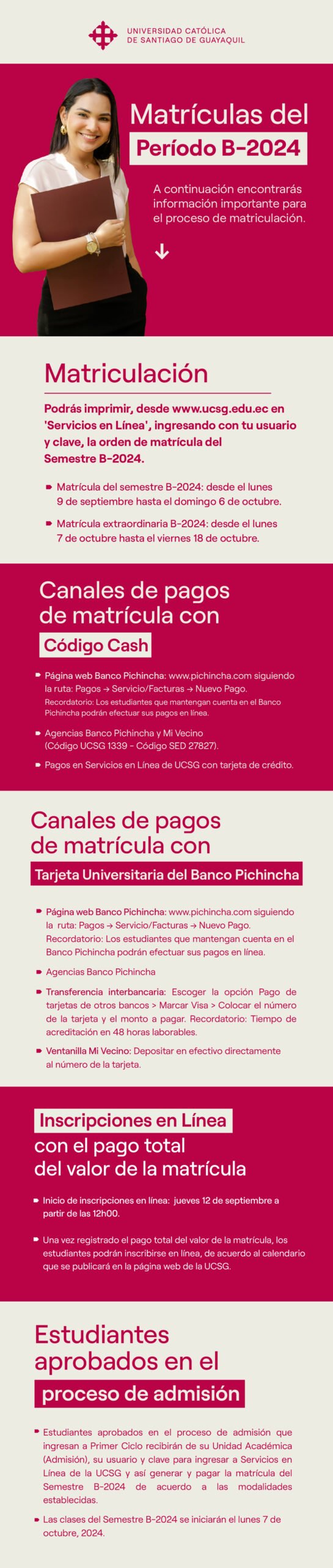 Matriculas del Periodo B-2024 - Foto UCSG